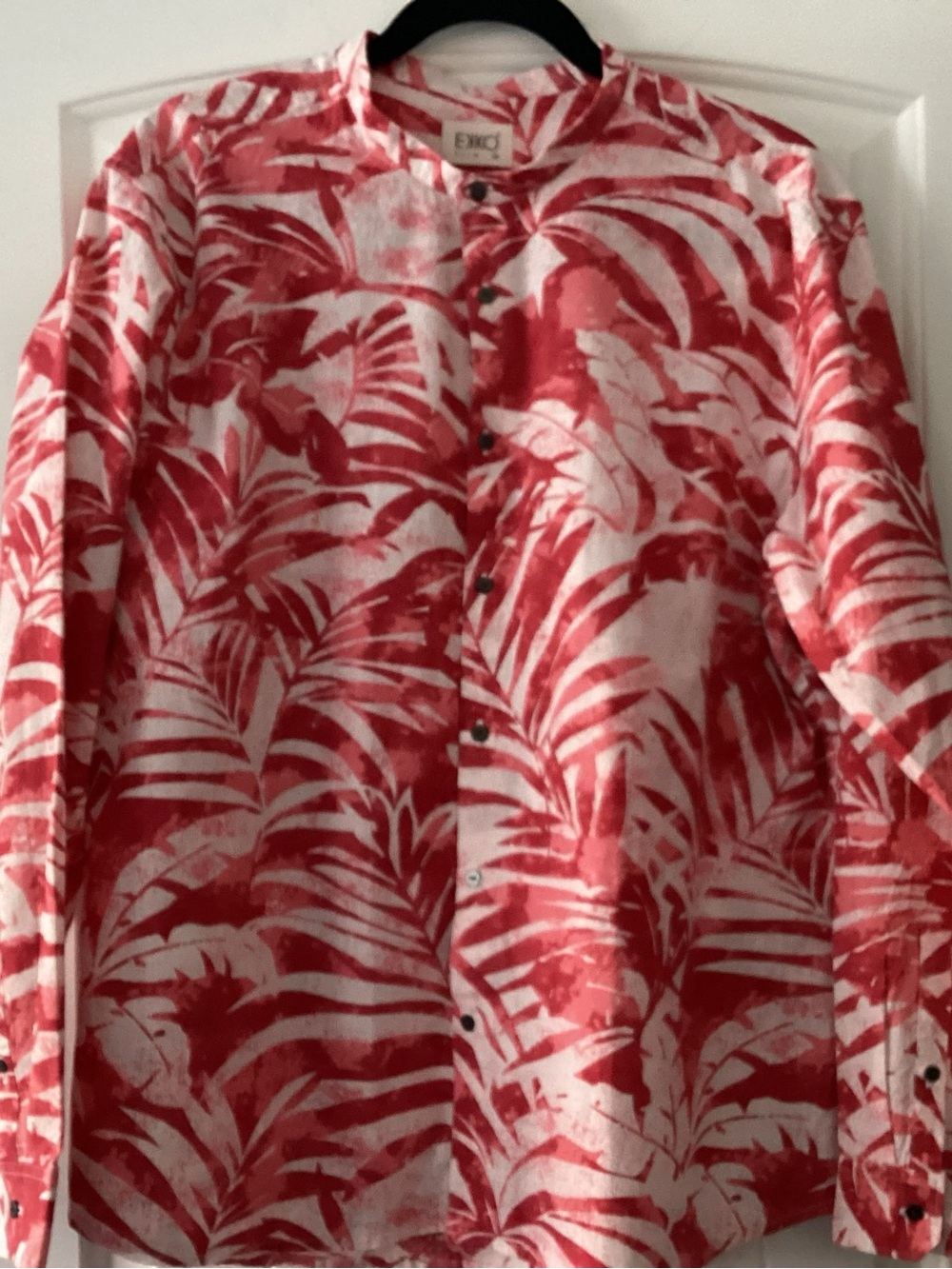 Ekko Red Palm Print Button-Up Men’s Shirt